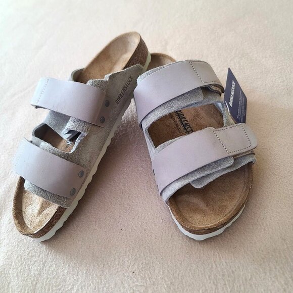 Birkenstock Uji Nubuck Suede Sandals Adjustable Sz US 10 EU 41 Beige Womens NWOB - Picture 1 of 9